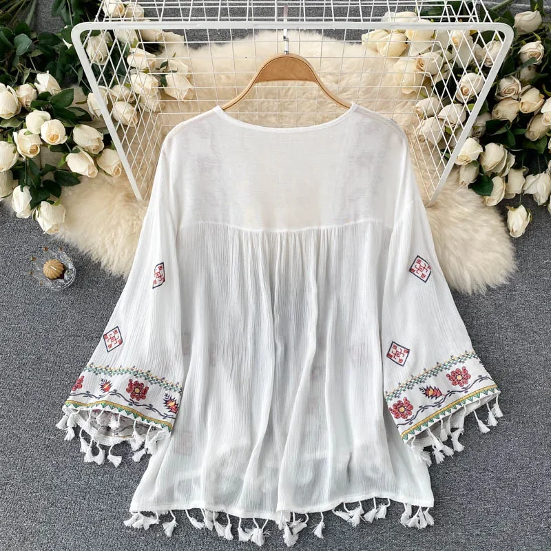 Letnia koszula damska Bohemian – Embroidery On Shirt recenzja i cena