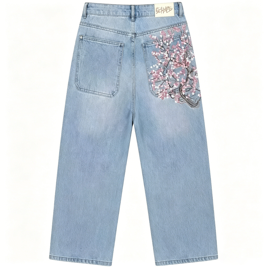 Dżinsy z wysokim stanem, luźne – Embroidery Jeans Sakura recenzja i cena