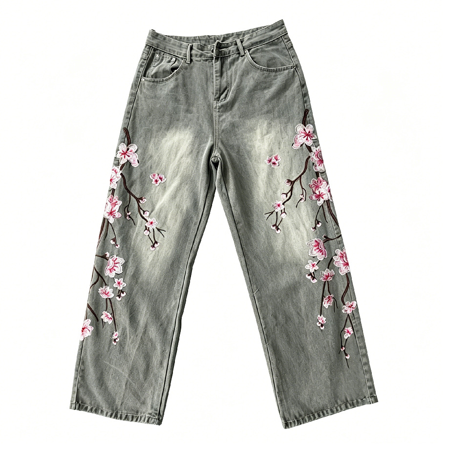 Dżinsy z wysokim stanem, luźne – Embroidery Jeans Sakura recenzja i cena