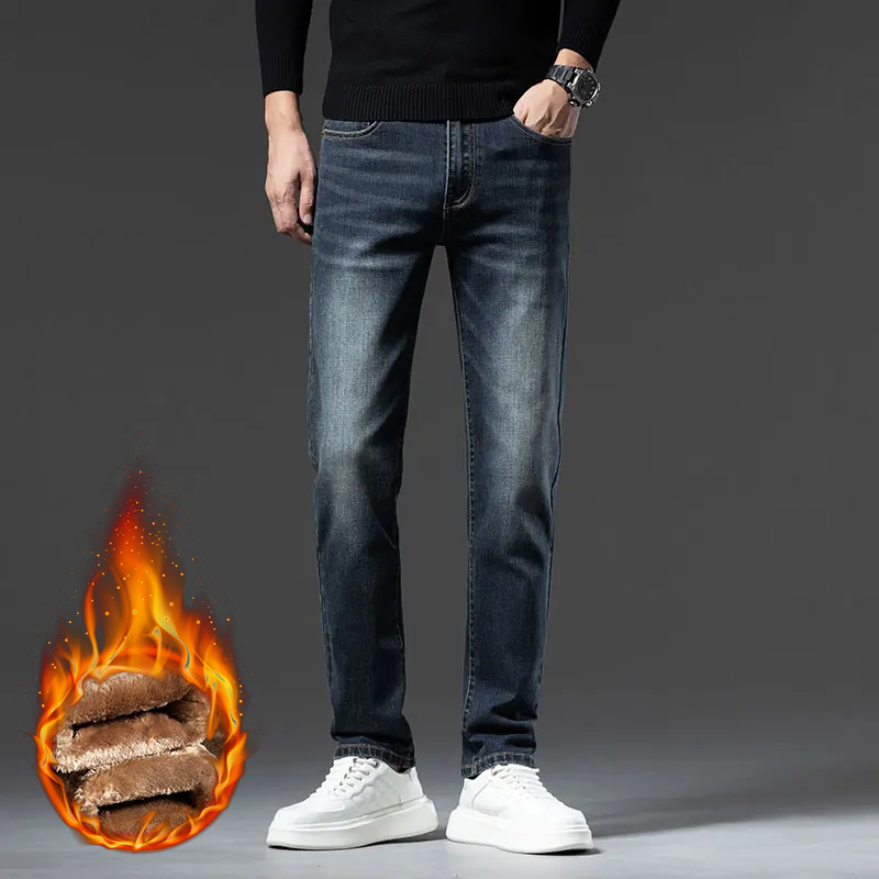 Nowe zimowe męskie jeansy z po – Embroidery Effect recenzja i cena