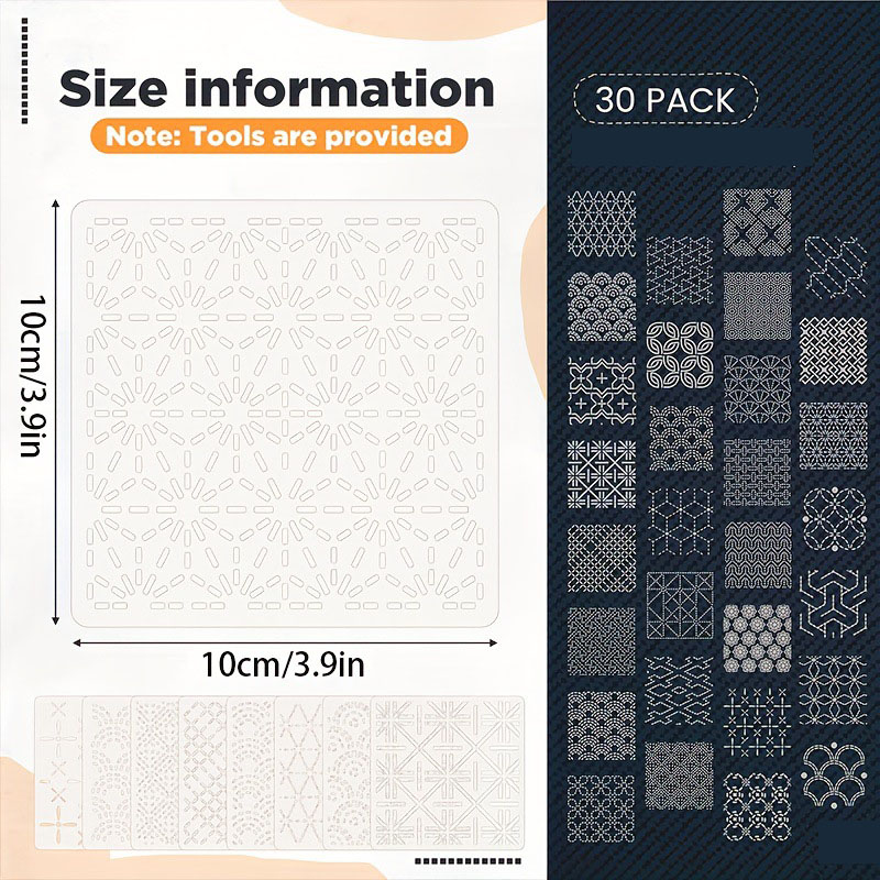 30 szt. Szablonów do haftu DIY – Embroidery And Quilting recenzja i cena
