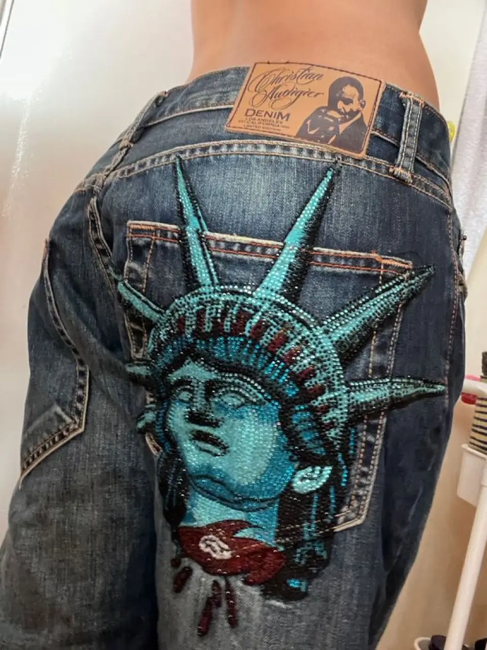 Spodnie jeansowe damskie Y2K z – Embroidery Jeans Sakura recenzja i cena