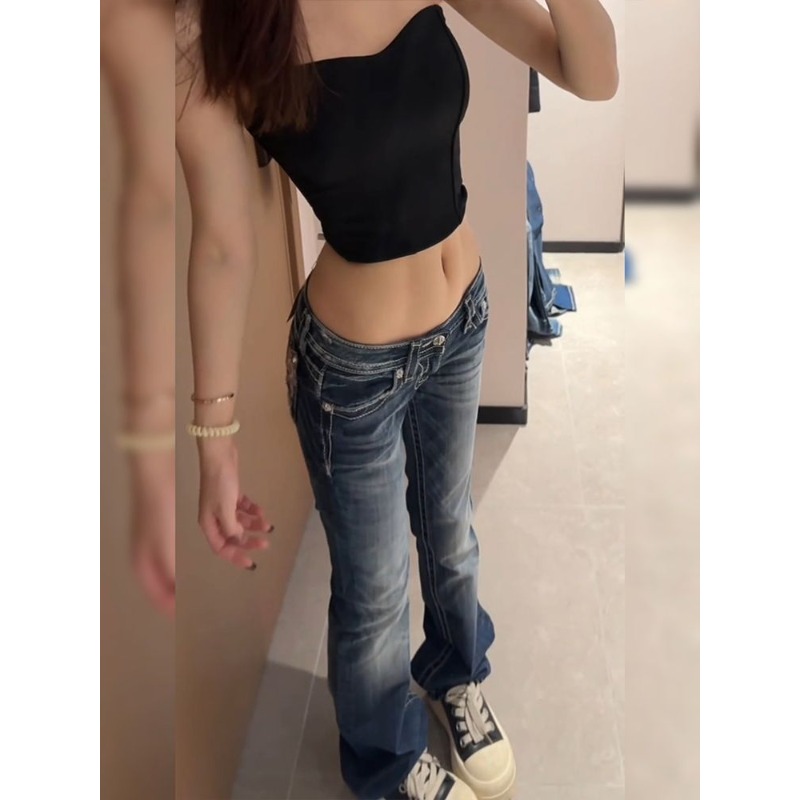 Damskie dżinsy Y2K Gothic z ha – Embroidery Jeans Sakura recenzja i cena