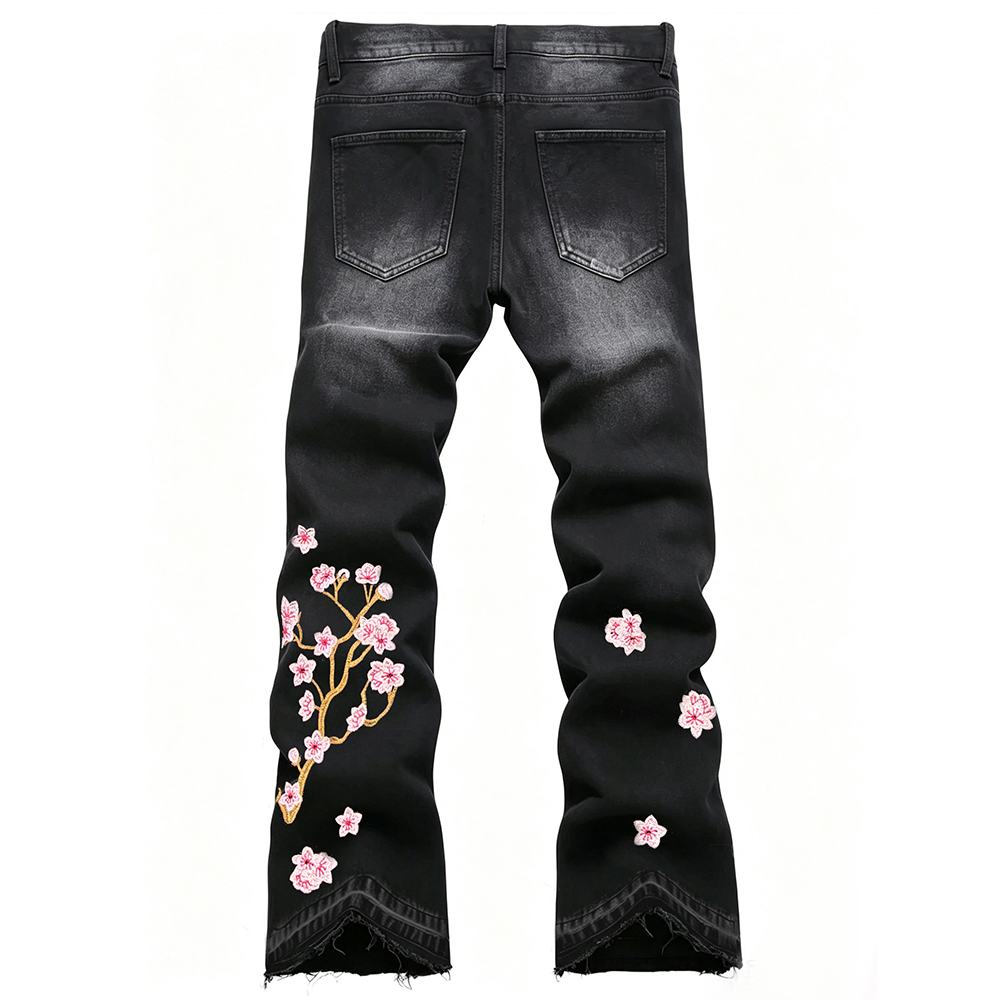 Męskie jeansy bootcut z elasty – Embroidery Jeans Sakura recenzja i cena